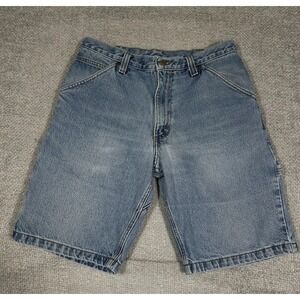 Vtg Diamond Gusset Shorts Mens Blue Denim Jean Jorts Carpenter Made USA 90s Y2K